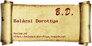 Balázsi Dorottya névjegykártya